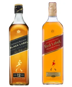 KIT Johnnie Walker: 1 whisky Johnnie Walker Black label 750 ml + 1 Whisky Johnnie Walker Red Label 1 L