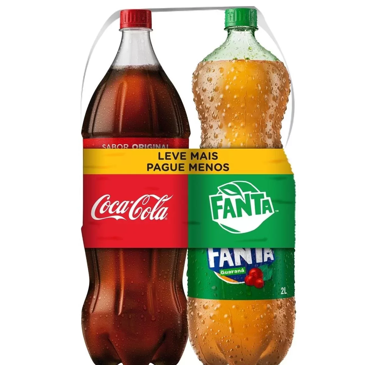 Kit Refrigerante Coca-Cola Original + Fanta Guaraná 2l Cada Leve Mais Pague Menos(GELADO)