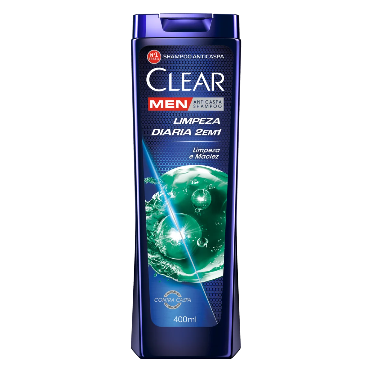 Shampoo Anticaspa Clear Men Limpeza Diária 2 em 1 400ml