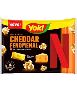 Pipoca para Micro-Ondas Cheddar Fenomenal com Sal Netflix Yoki Pacote 95g