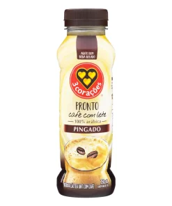 Bebida Láctea UHT Café com Leite Pingado 3 Corações Frasco 260 ml